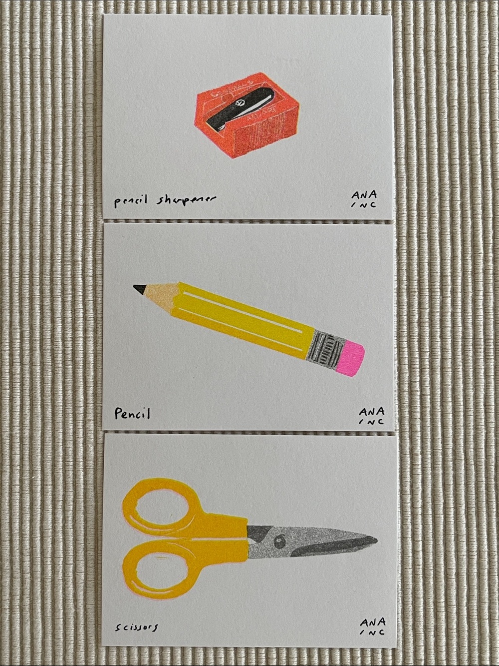 Anastasia Inciardi 3 Mini Print Set: Pencil - Sharpener - Scissors